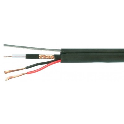 Кабель OptimLAN КВК-П-2x0.75, с тросом, чёрный (300м)