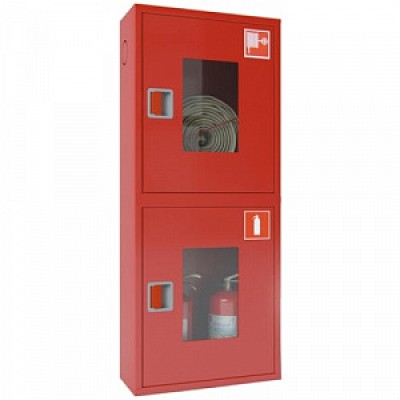 ПК-320Н: Шкаф пожарный со стеклом красный
